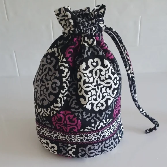 Vera Bradley Canterberry Magenta Lined Ditty Bag / Duffel Bag - Picture 1 of 12